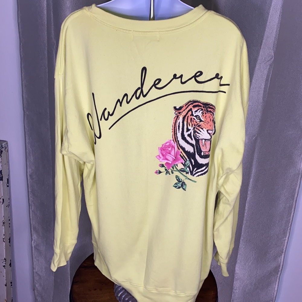 Wildfox Wanderer Tiger Baggy crew terry sweater
